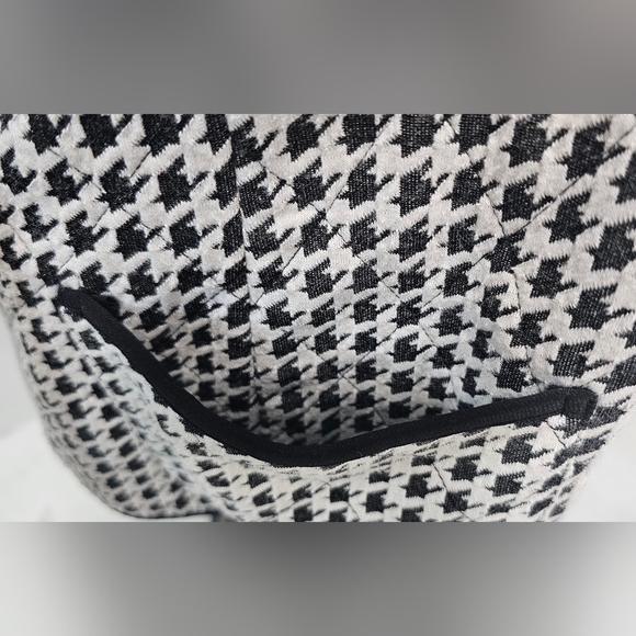 CHICO'S Women's Black & White Houndstooth Zip-Up Pocket Jacket Size 3/XL/16 - Picture 5 of 13